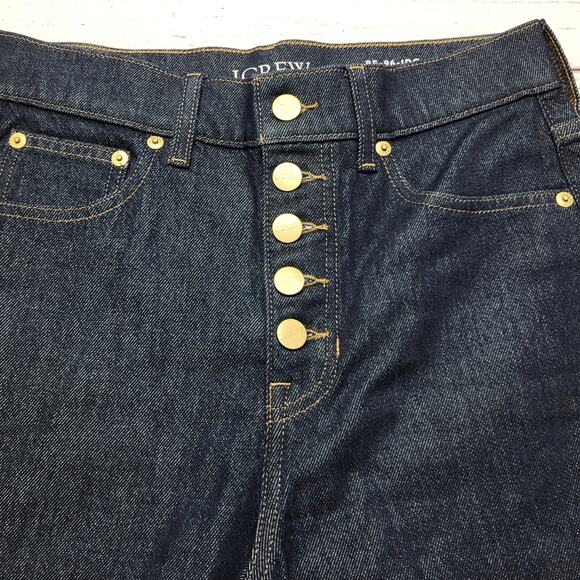 J.Crew High Rise '96 Flare Jeans Exposed Button Fly Dark Resin Rinse Wash 26 - Picture 5 of 10